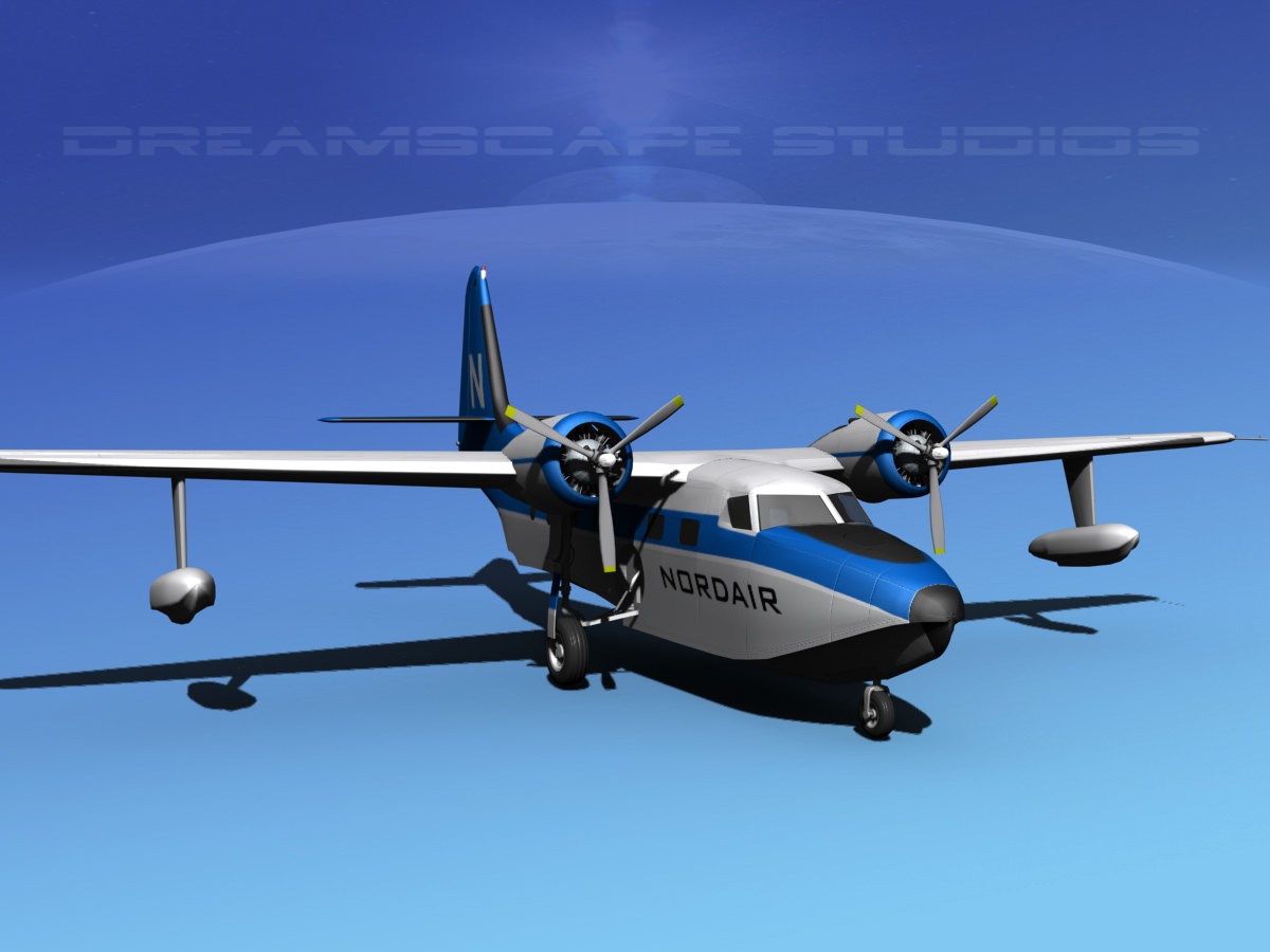 Grumman G-73 Mallard Nordair 3D model_3