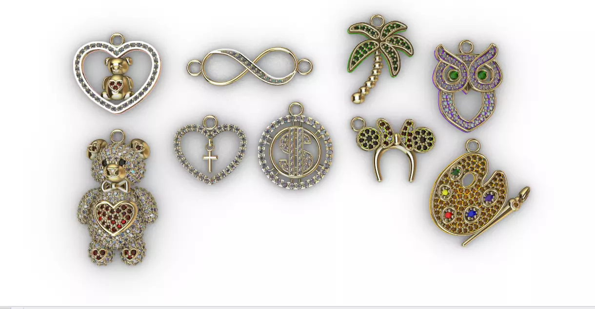 dijes- Colgantes paquete de 8 surtidos mas 1 dije de regalo -v- 3D print model