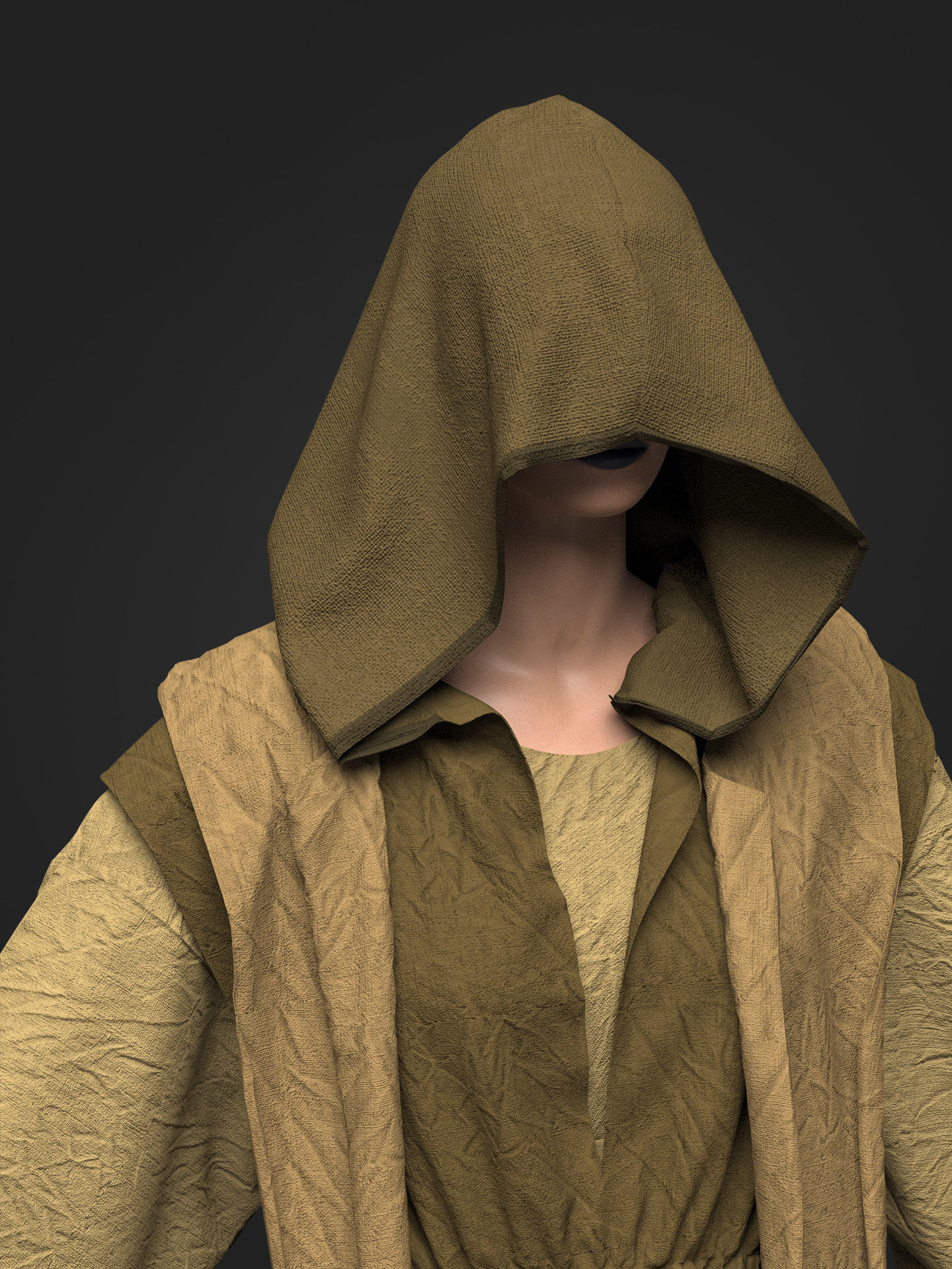 Medieval Cloak 3D model_12