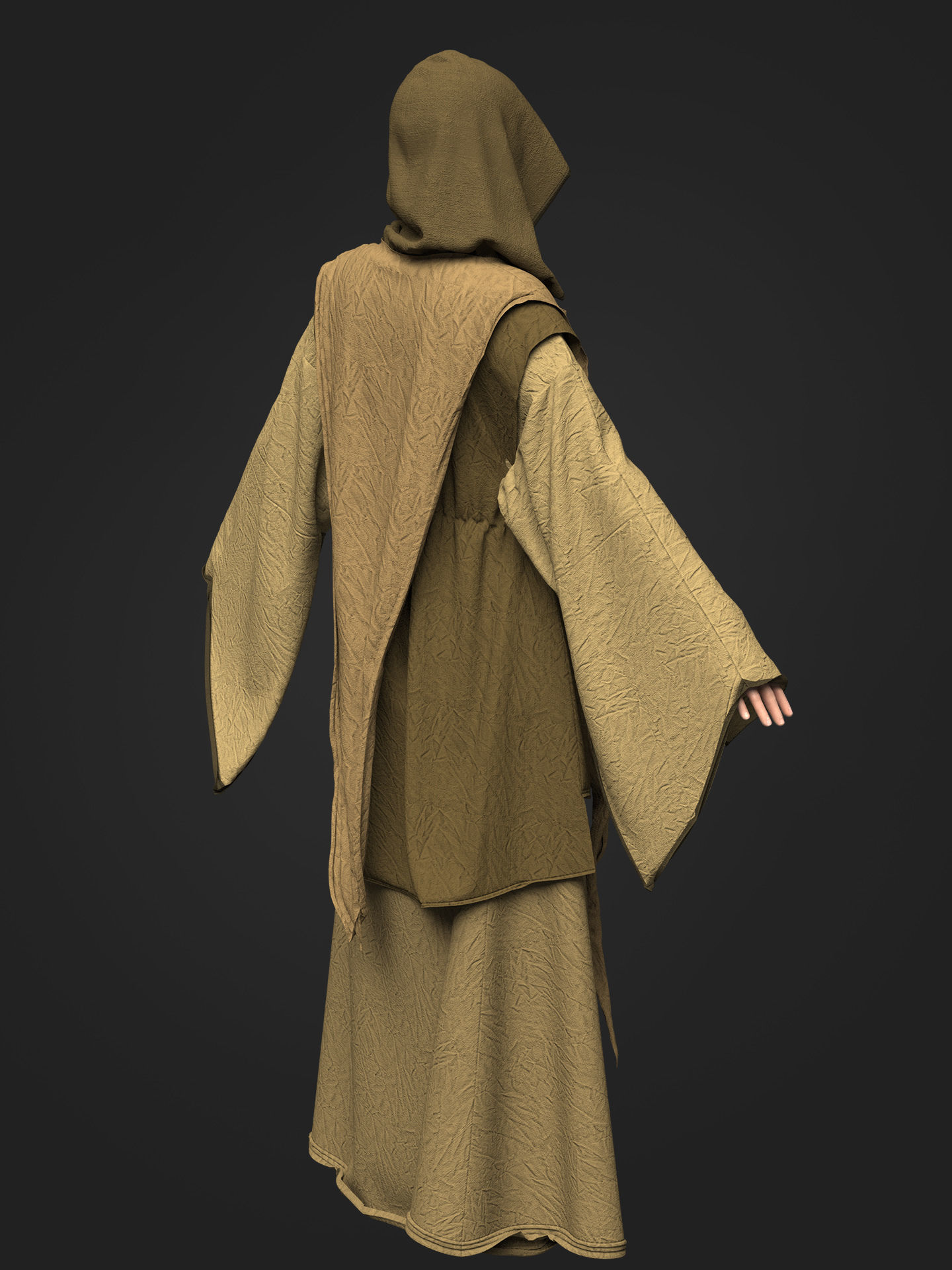Medieval Cloak 3D model_9