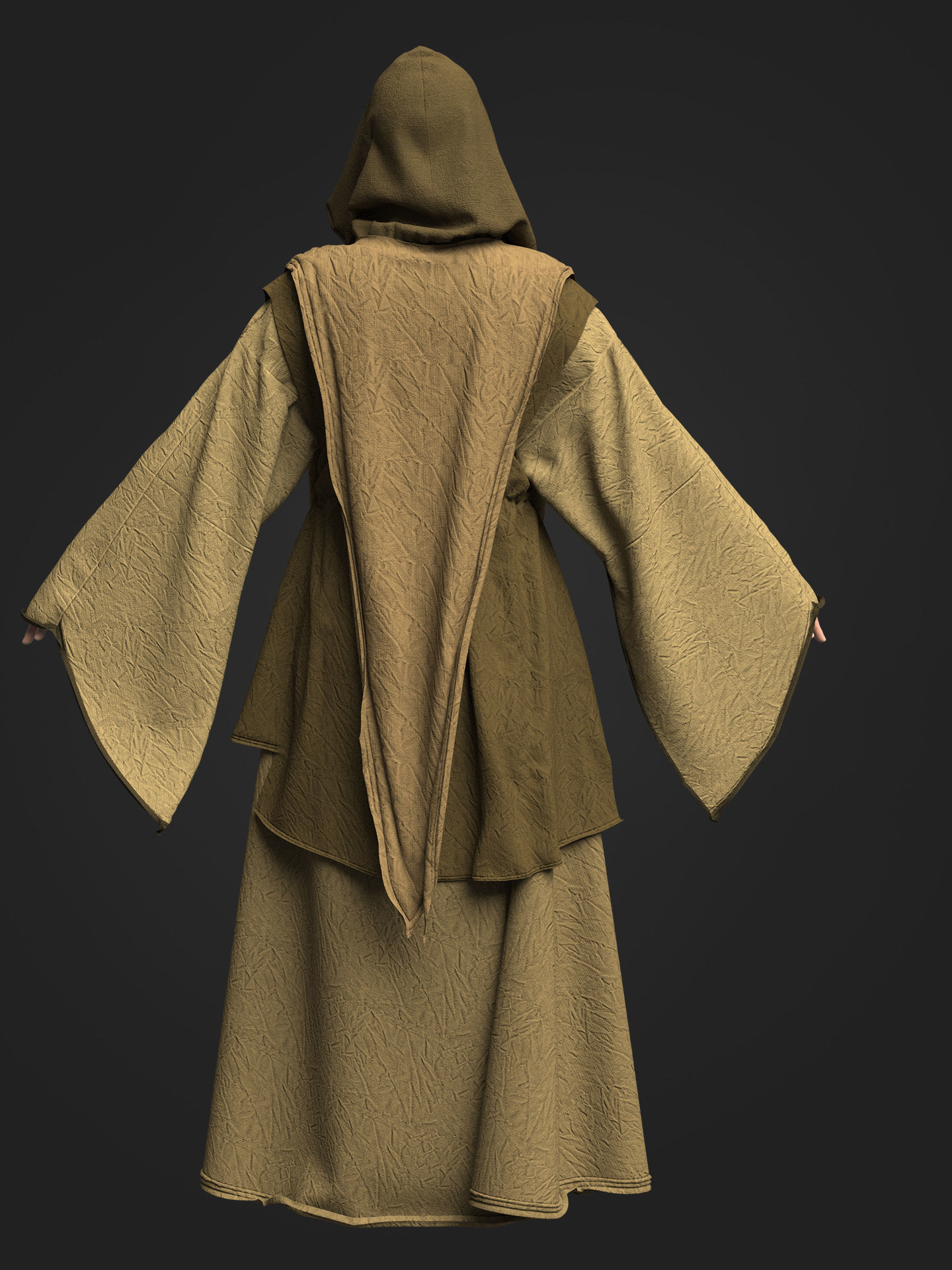 Medieval Cloak 3D model_10