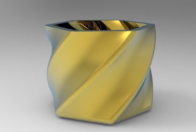 Modern Angular Flower Vase ready for 3D printing 3D model_15