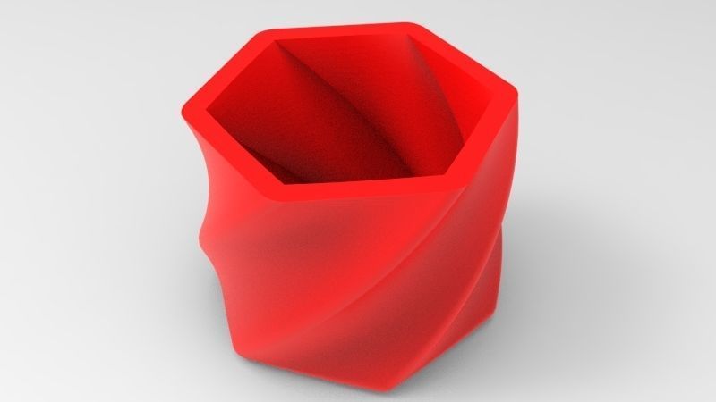 Modern Angular Flower Vase ready for 3D printing 3D model_3