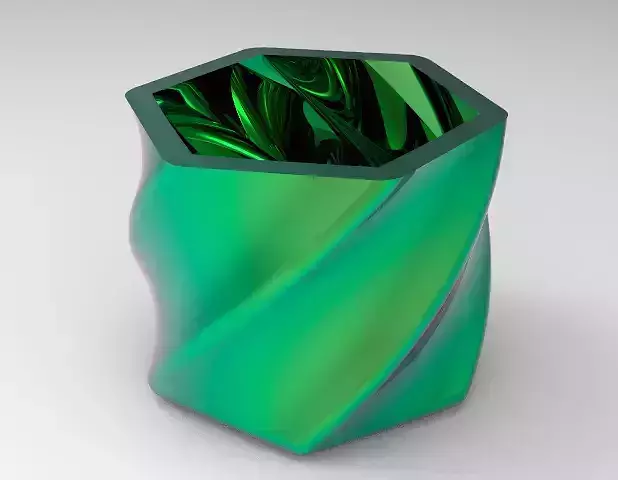 Modern Angular Flower Vase ready for 3D printing 3D model