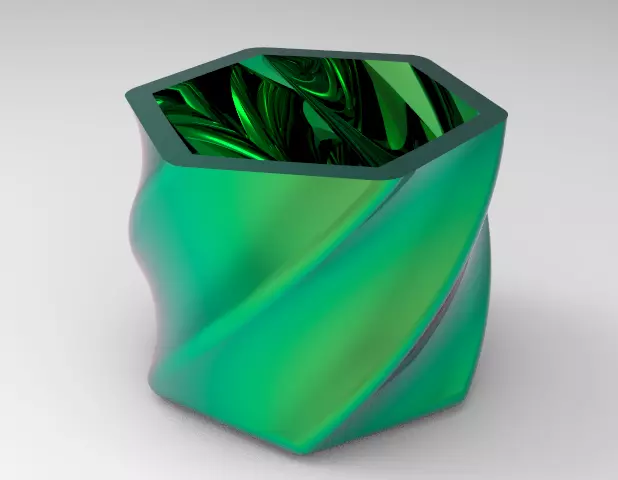 Modern Angular Flower Vase ready for 3D printing 3D model_0