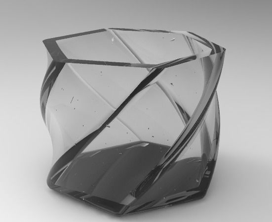 Modern Angular Flower Vase ready for 3D printing 3D model_17