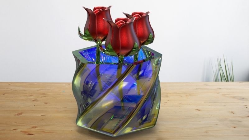 Modern Angular Flower Vase ready for 3D printing 3D model_2
