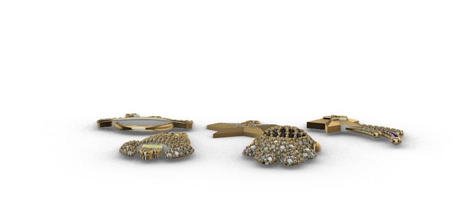 dijes- Colgantes paquete de 5 espacio -v- 3D print model_2