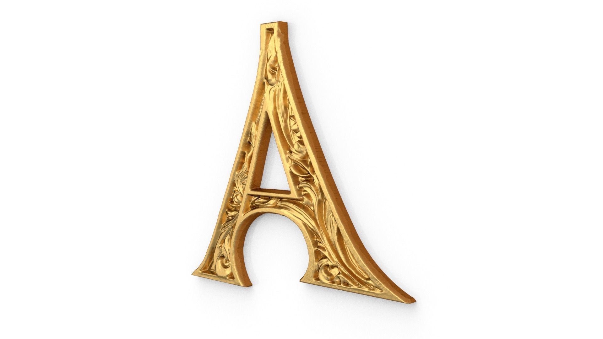 Alphabet Letter A Pendant 3D print model_2