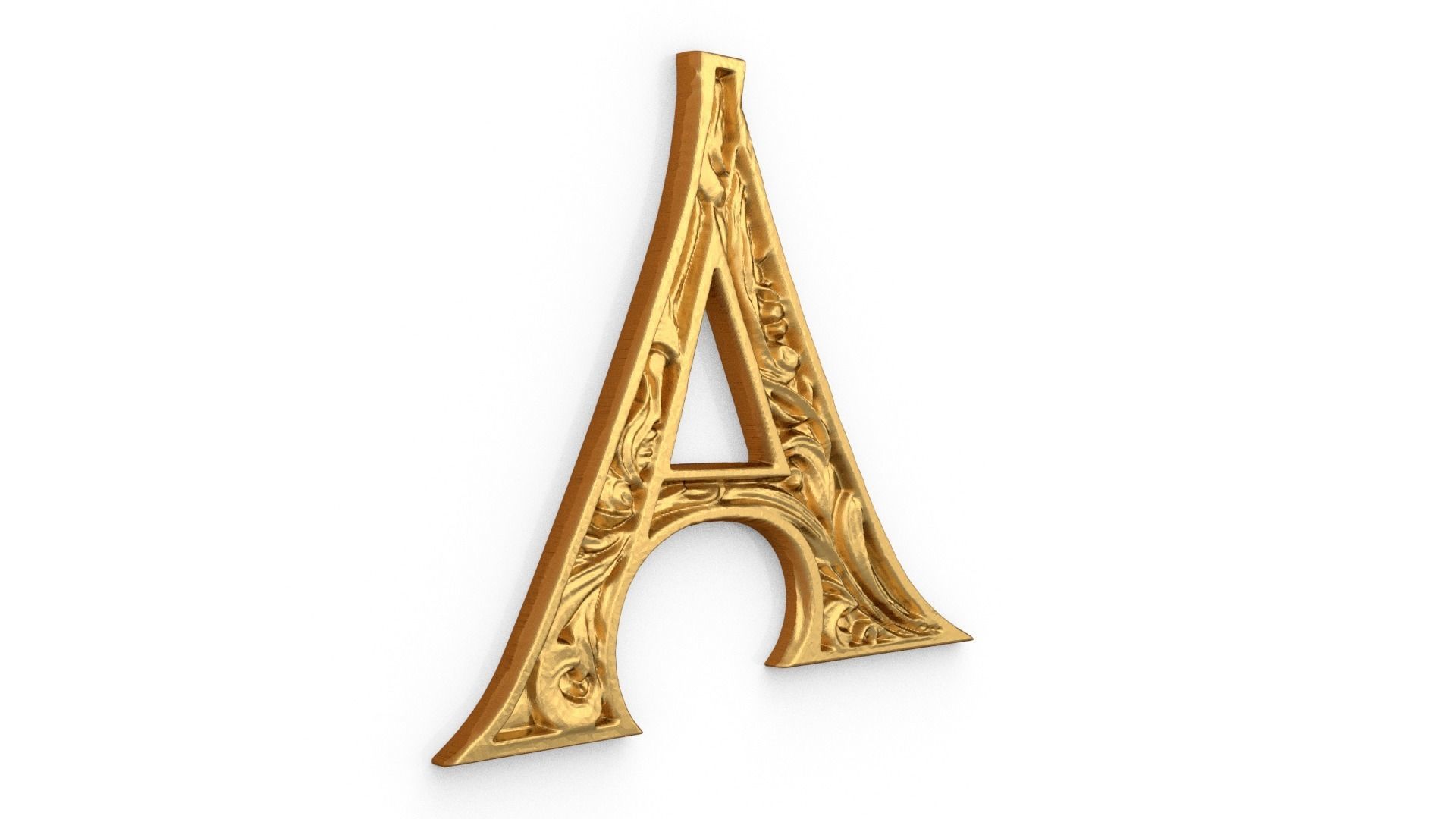 Alphabet Letter A Pendant 3D print model_1