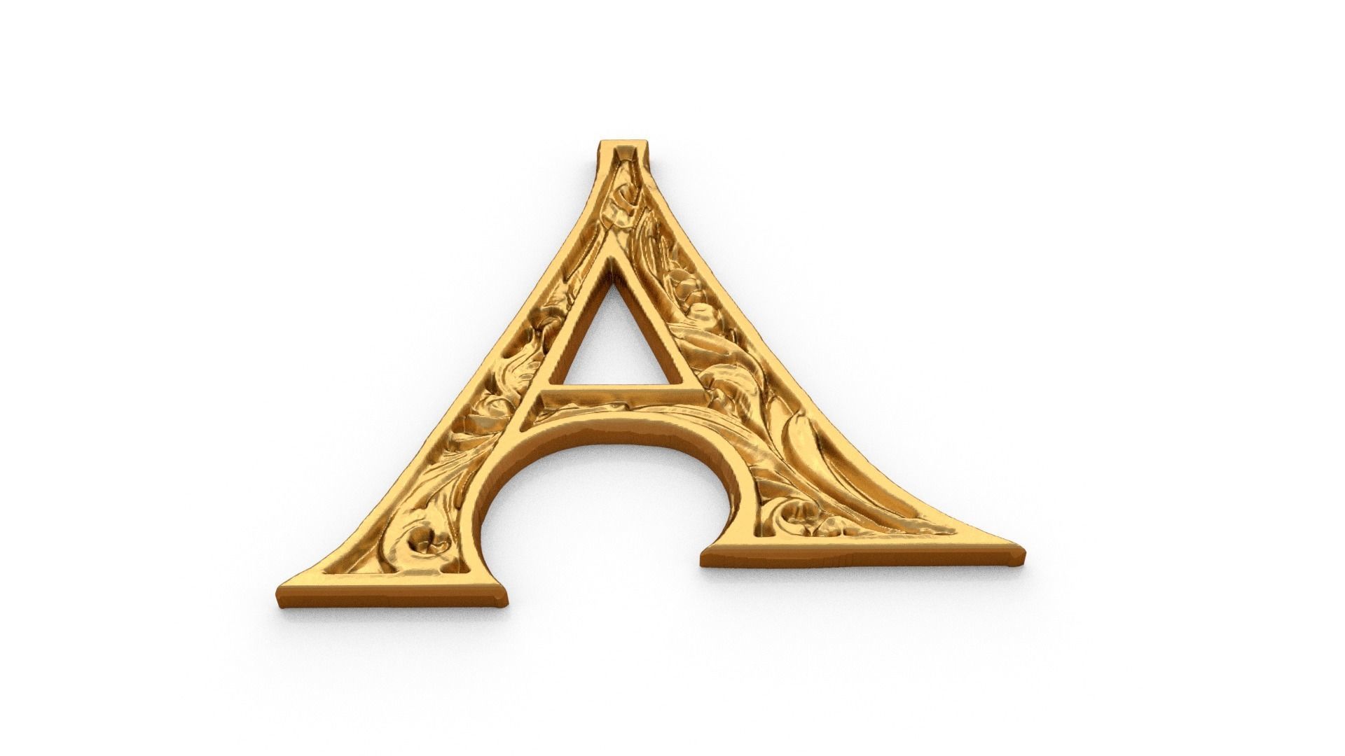 Alphabet Letter A Pendant 3D print model_3
