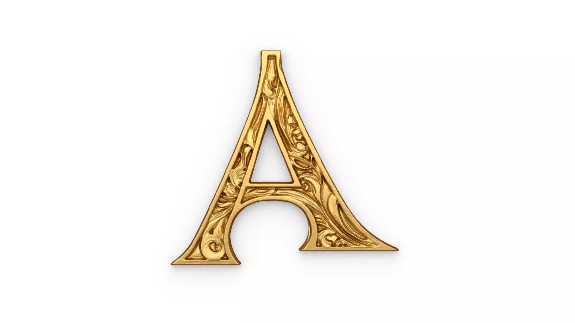Alphabet Letter A Pendant 3D print model_0