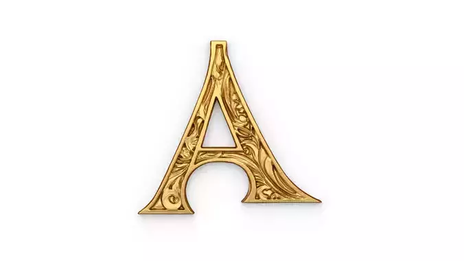 Alphabet Letter A Pendant 3D print model