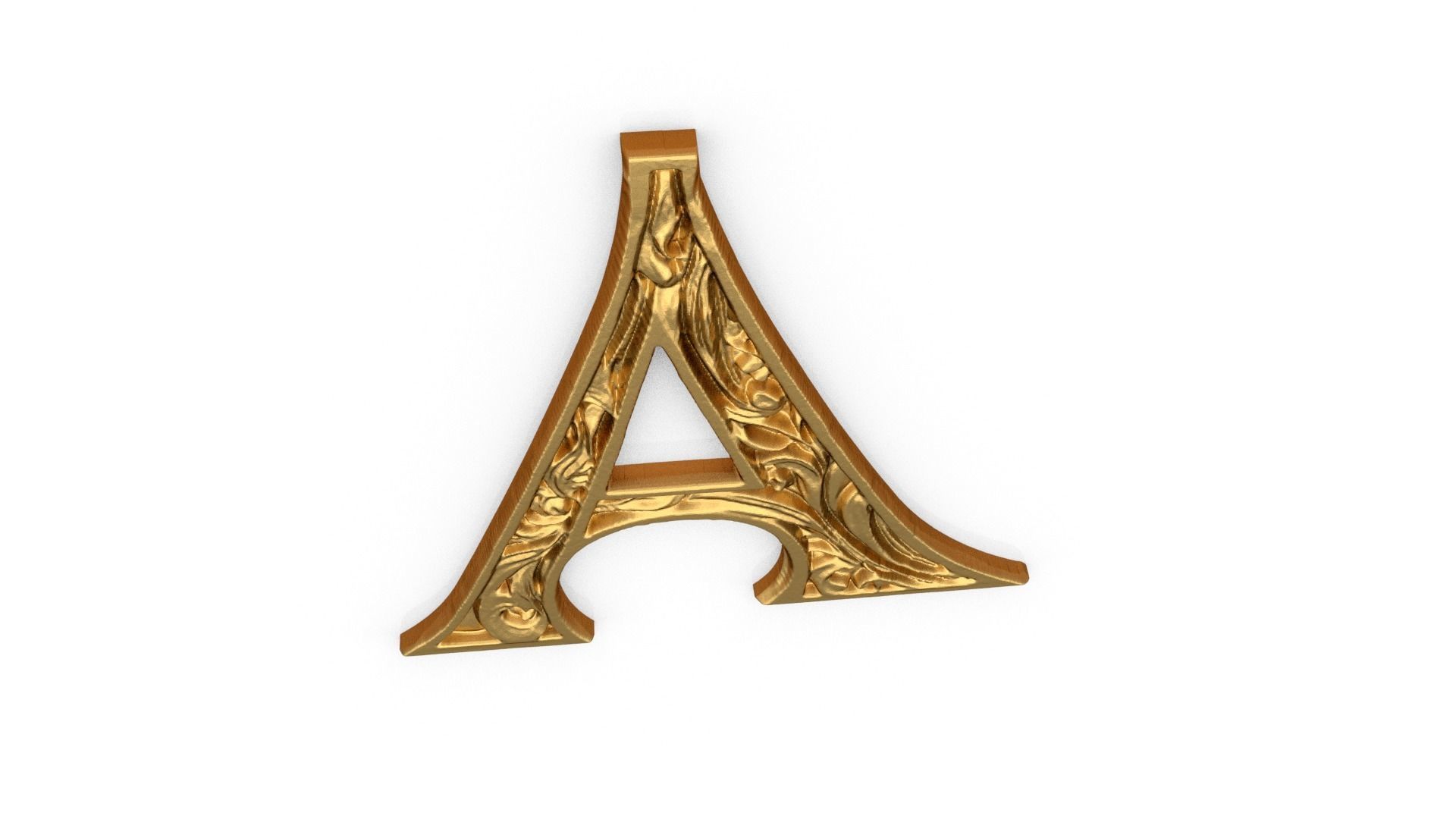 Alphabet Letter A Pendant 3D print model_4