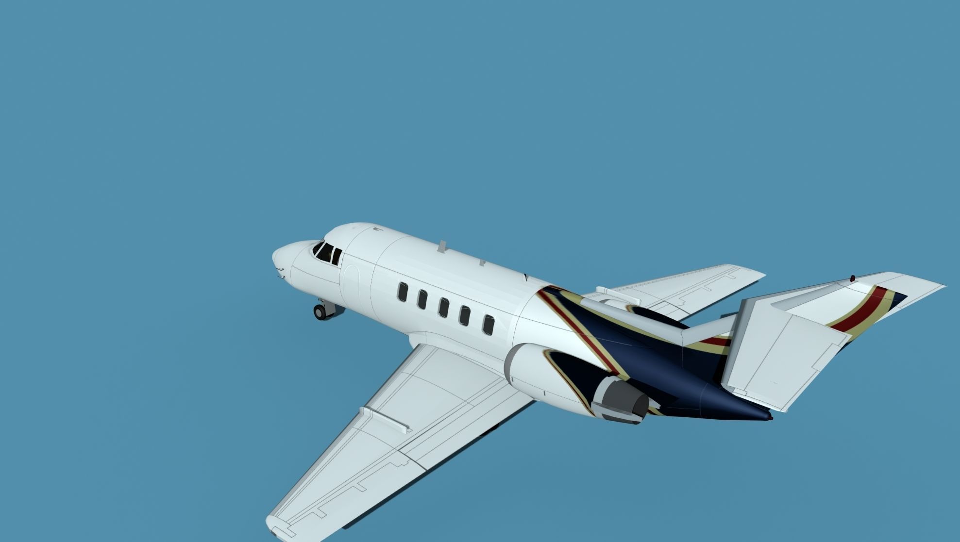 British Aerospace 125 Dominie V14 3D model_8