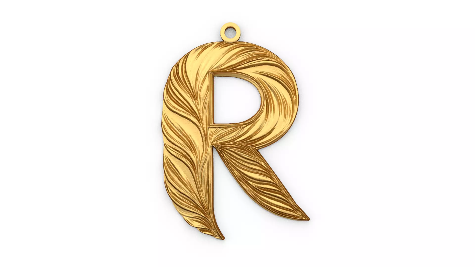 Alphabet Letter R Pendant  3D print model_0