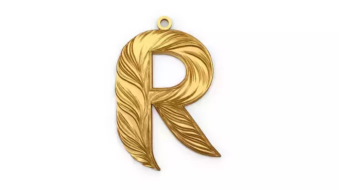 Alphabet Letter R Pendant  3D print model
