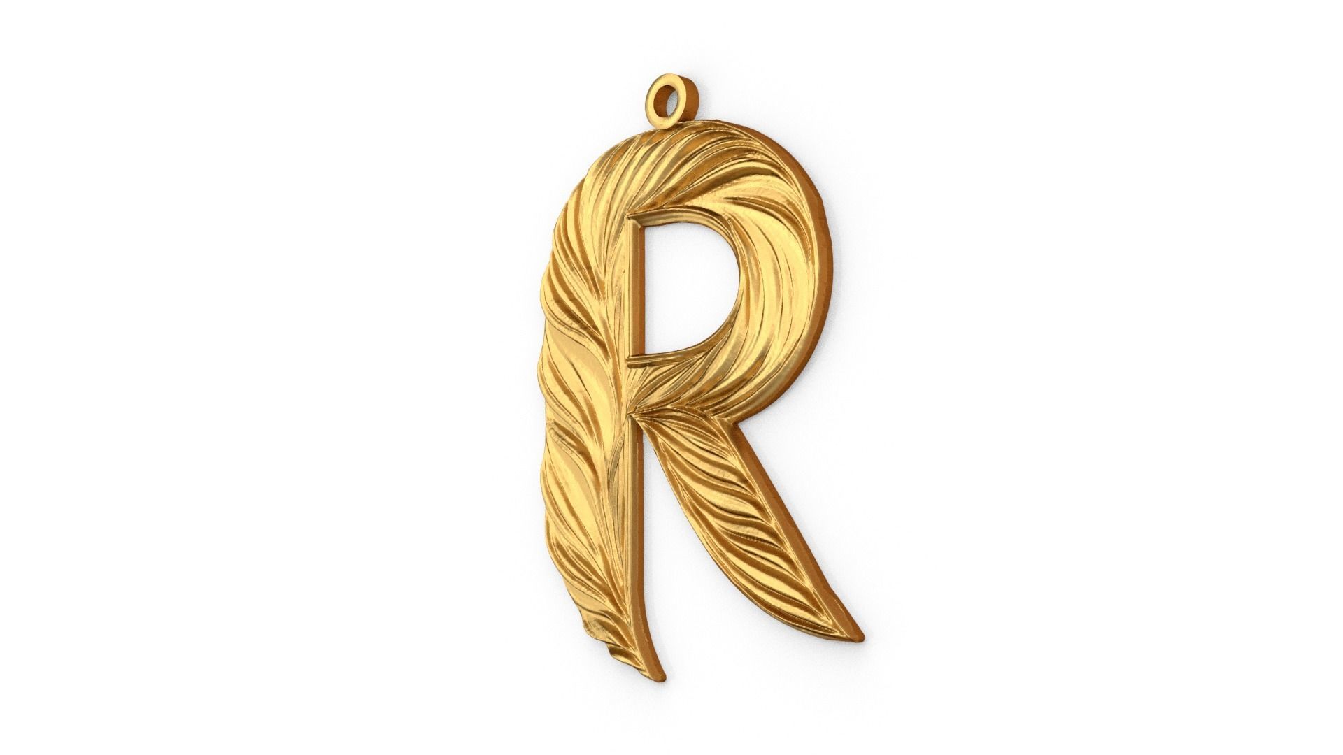 Alphabet Letter R Pendant  3D print model_2