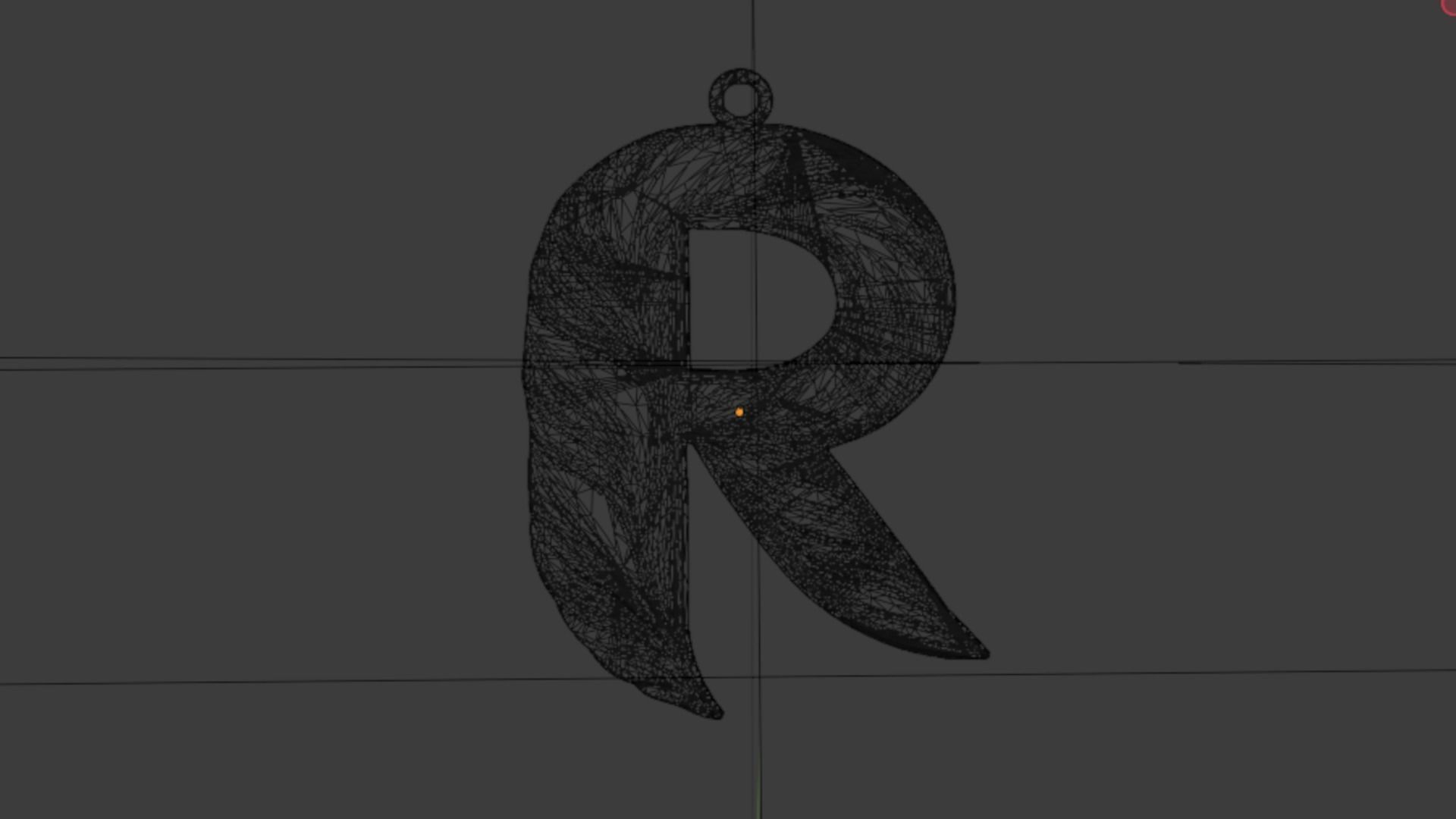 Alphabet Letter R Pendant  3D print model_5