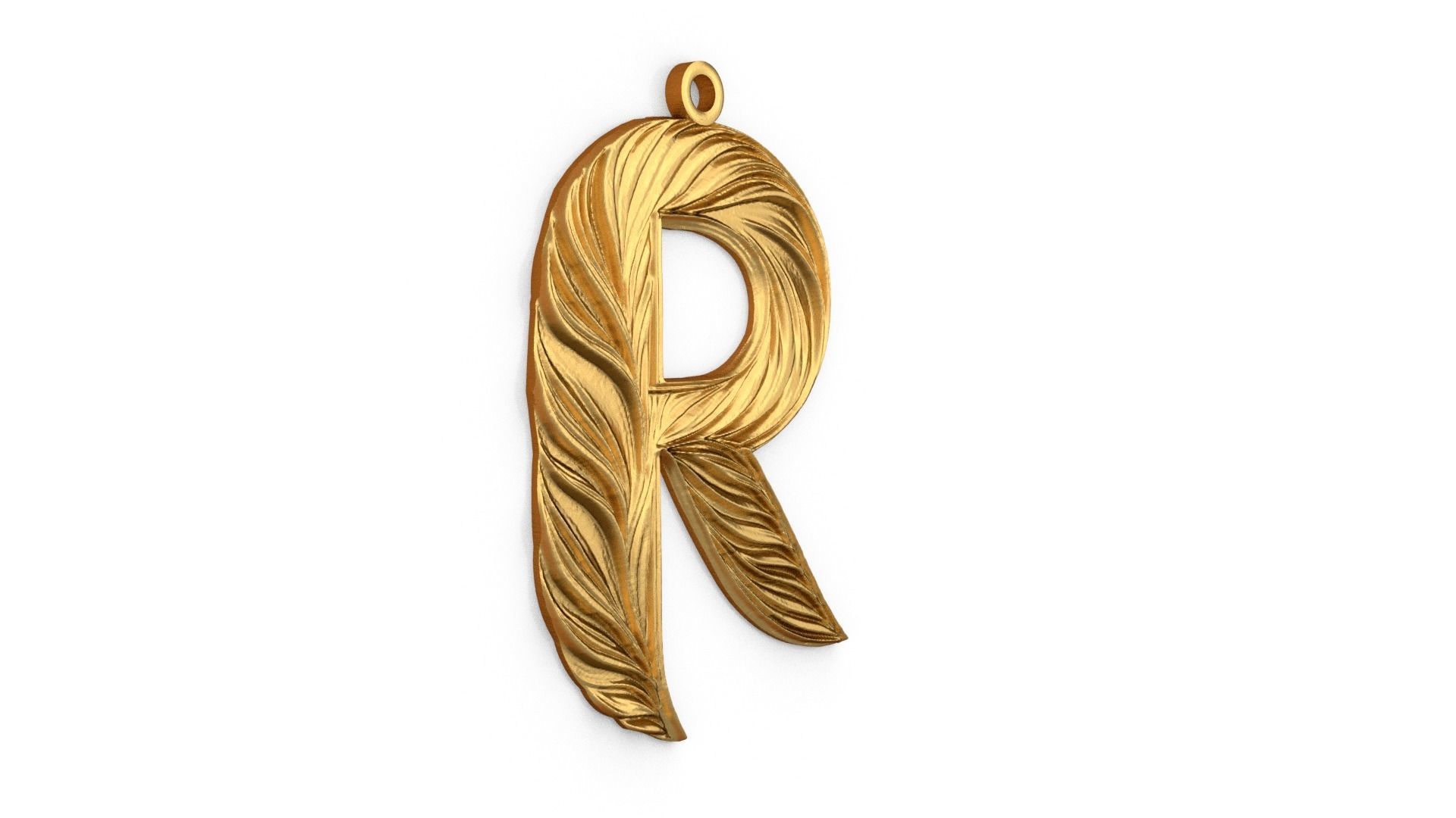 Alphabet Letter R Pendant  3D print model_1