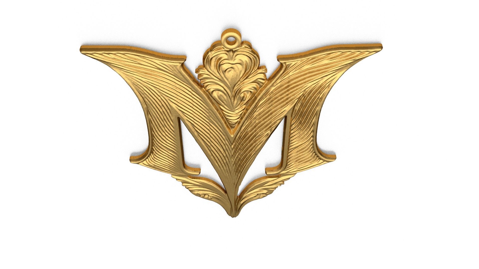 Alphabet Letter Pendant 3D print model_4