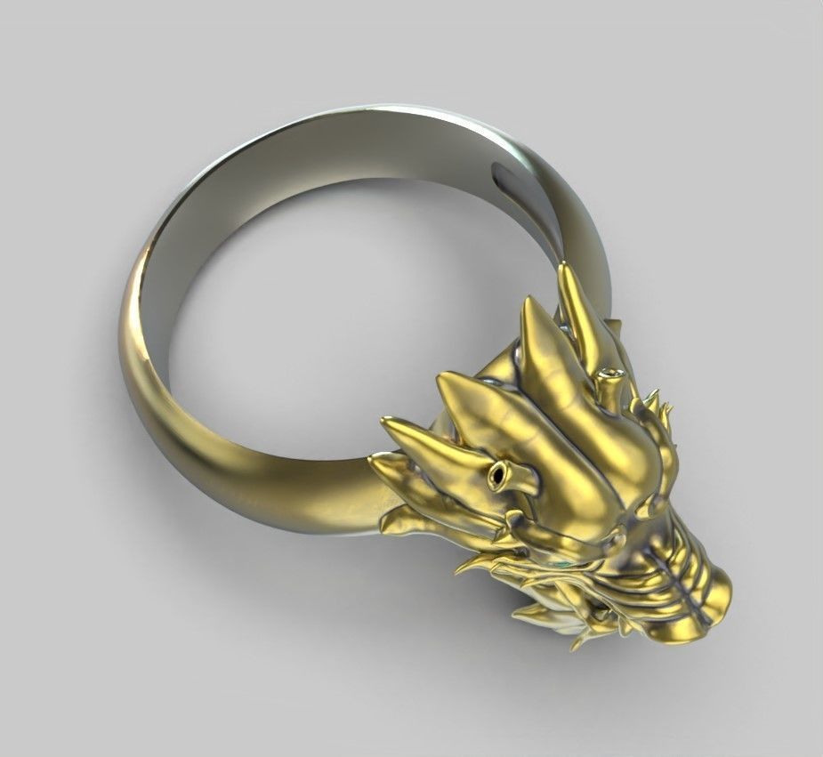 Dragon head ring 3d model 3D print model_2