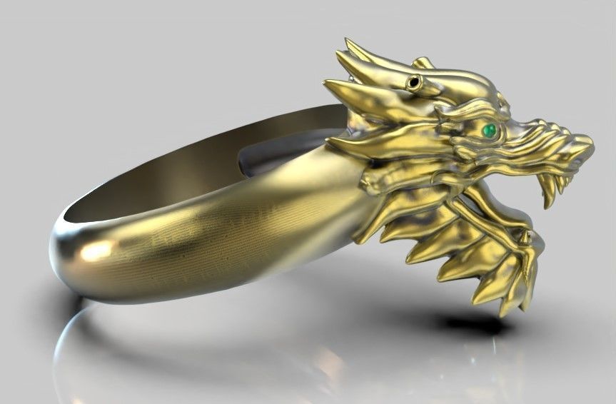 Dragon head ring 3d model 3D print model_1