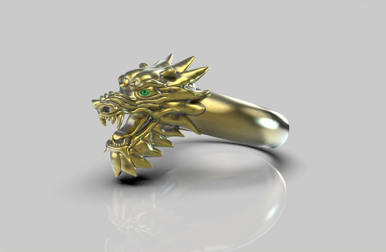 Dragon head ring 3d model 3D print model_3
