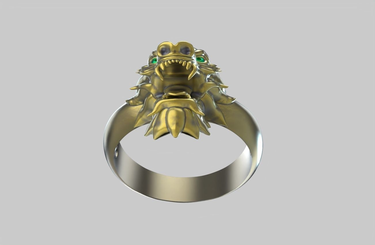 Dragon head ring 3d model 3D print model_4