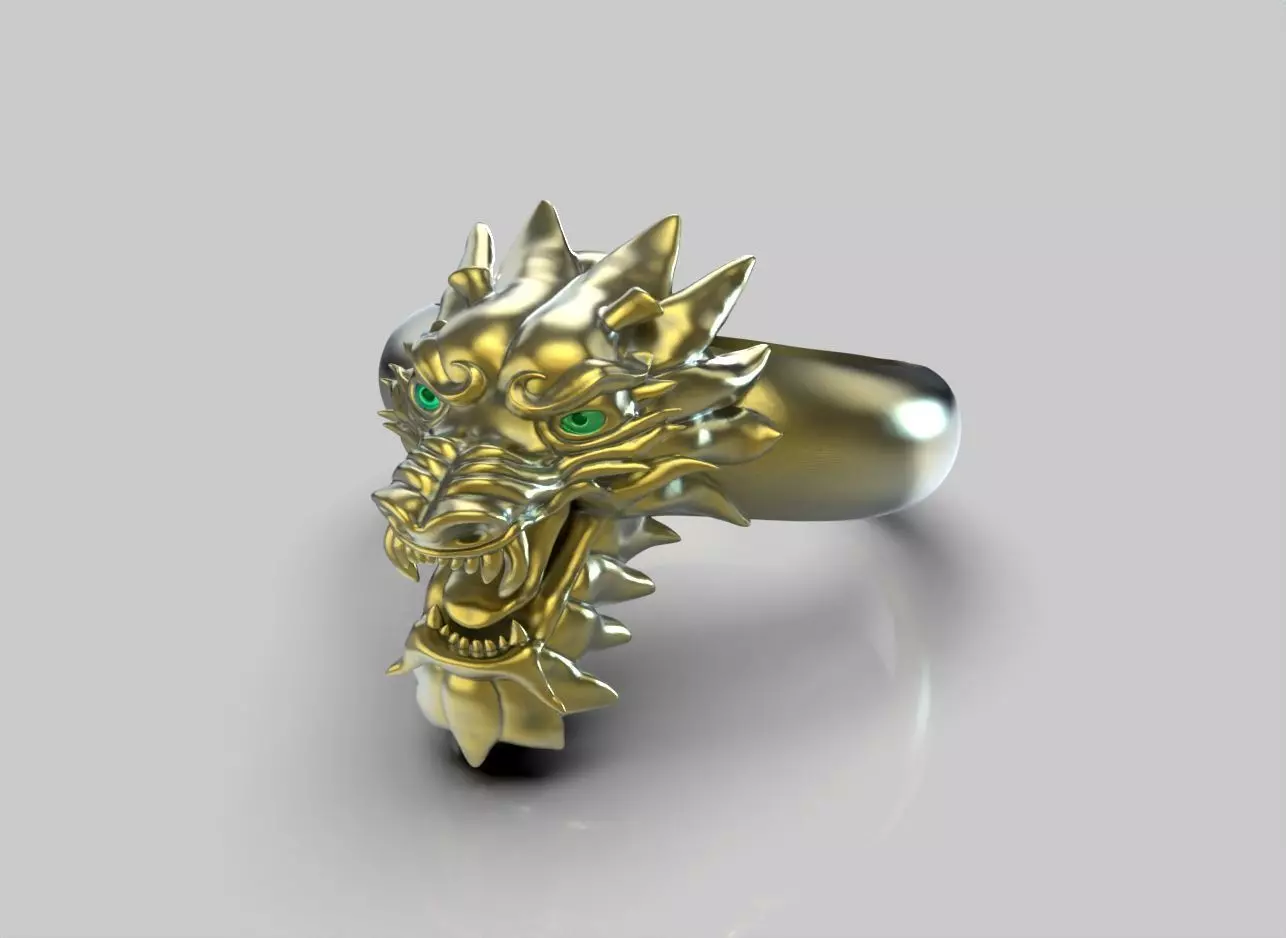 Dragon head ring 3d model 3D print model_0