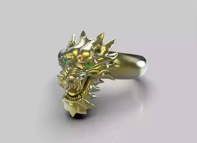 Dragon head ring 3d model