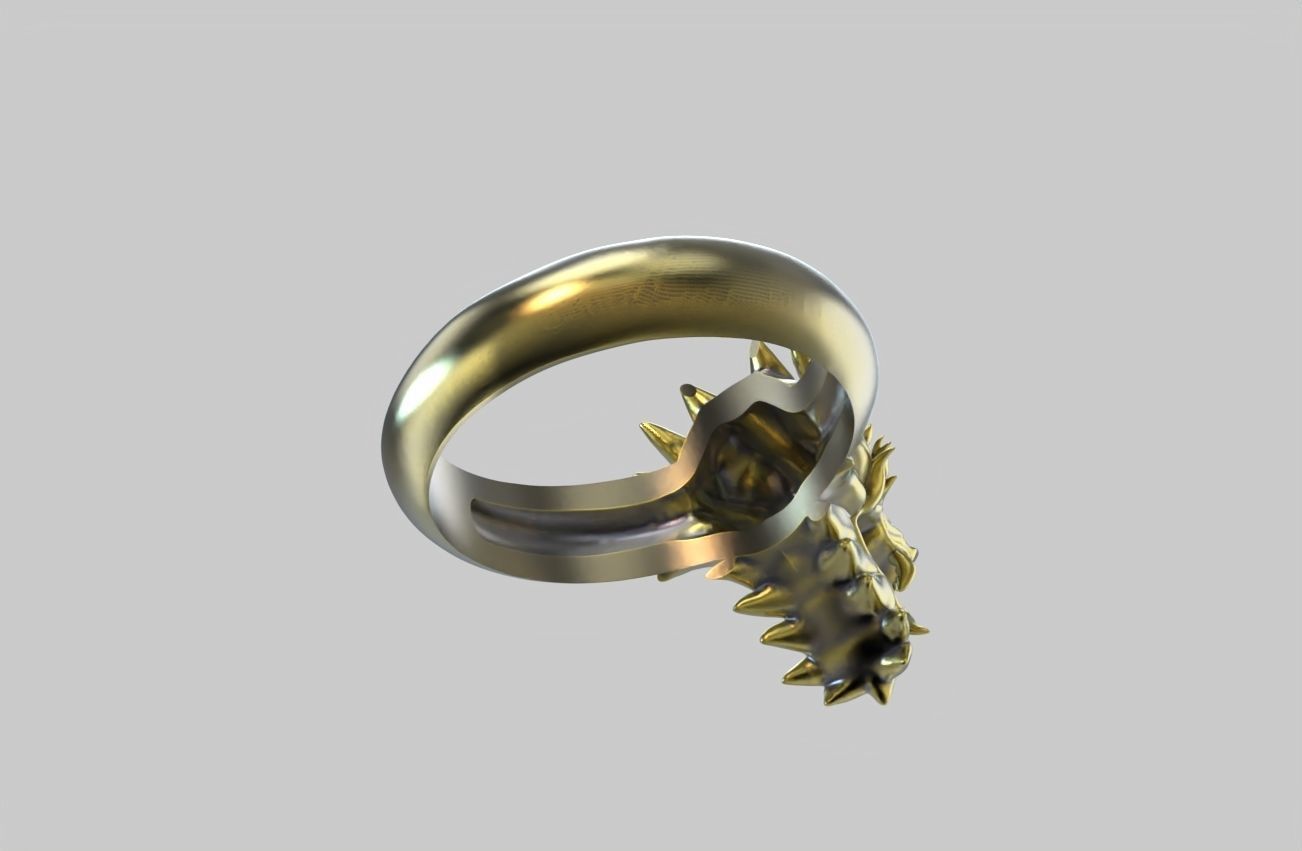 Dragon head ring 3d model 3D print model_5