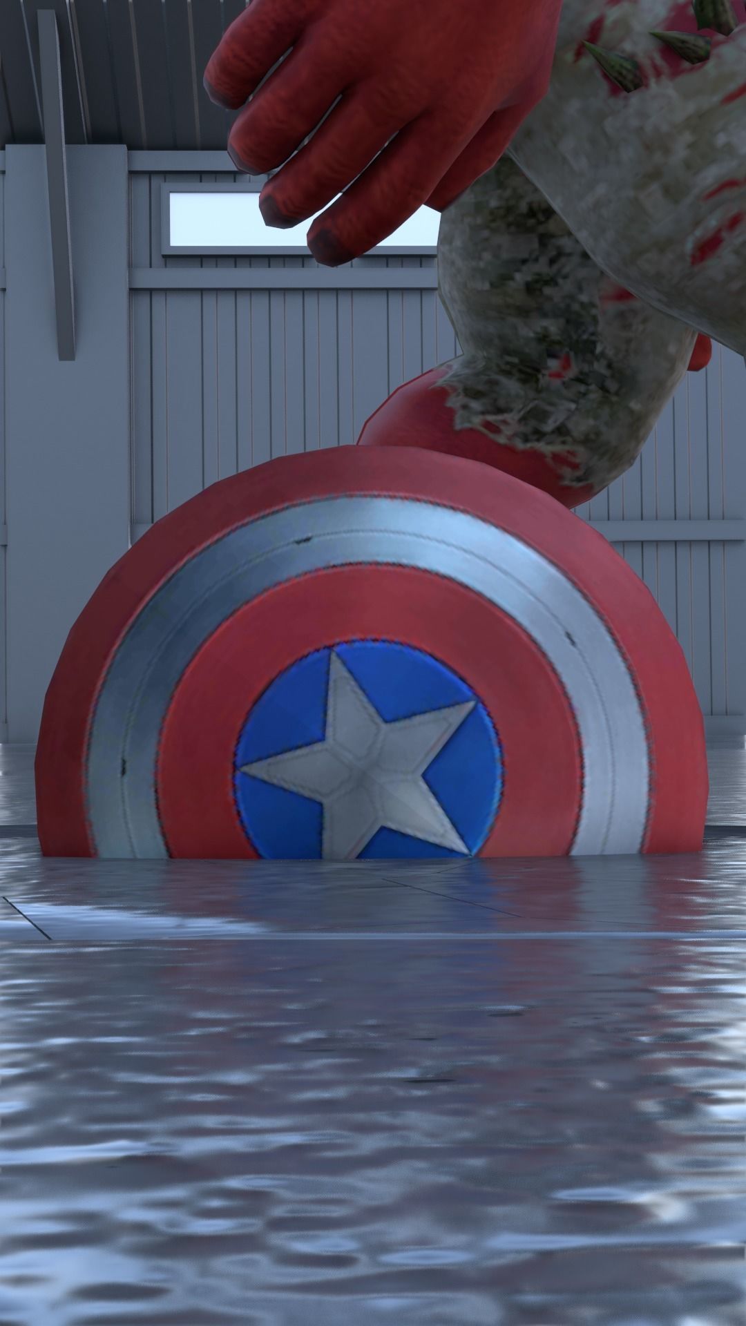 Captain America Falcon vs Red Hulk 3D model_6