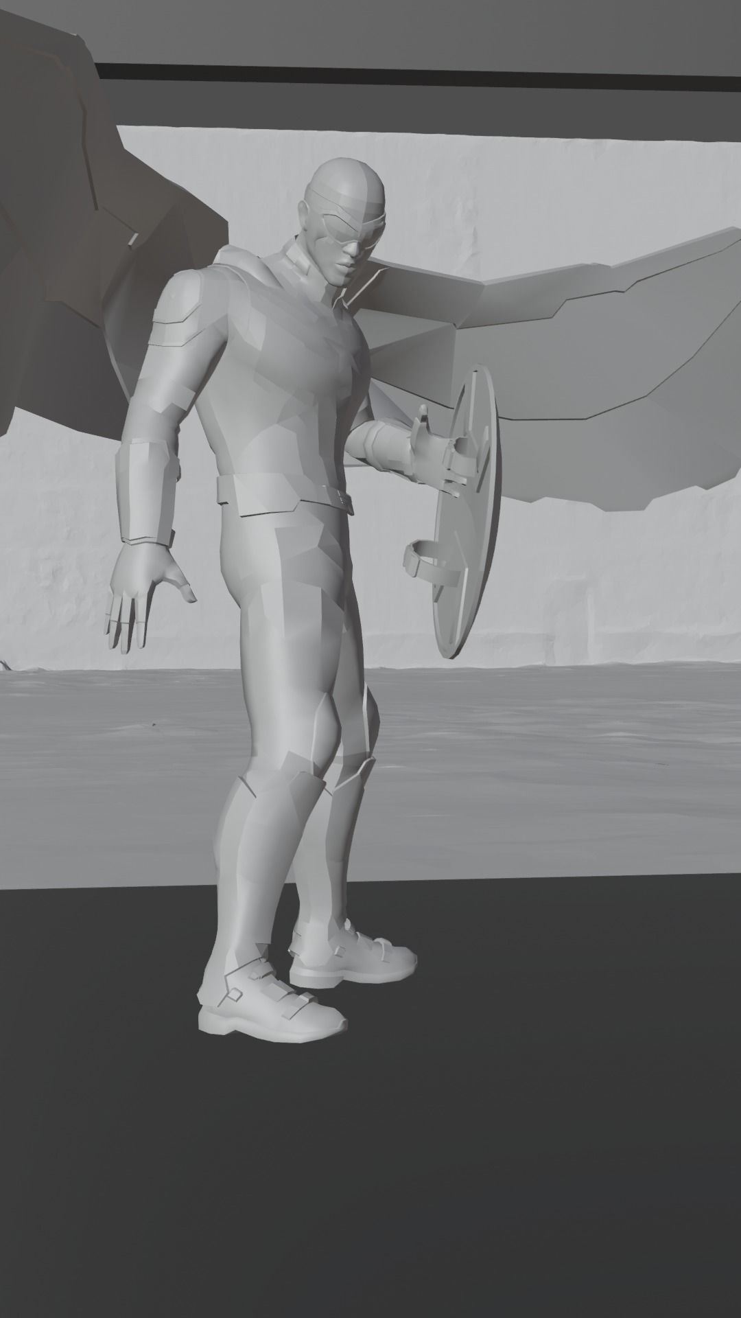 Captain America Falcon vs Red Hulk 3D model_1