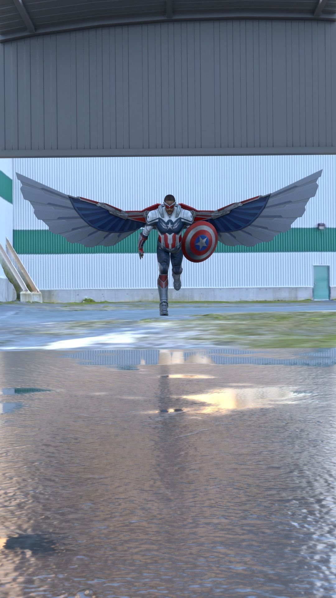 Captain America Falcon vs Red Hulk 3D model_2