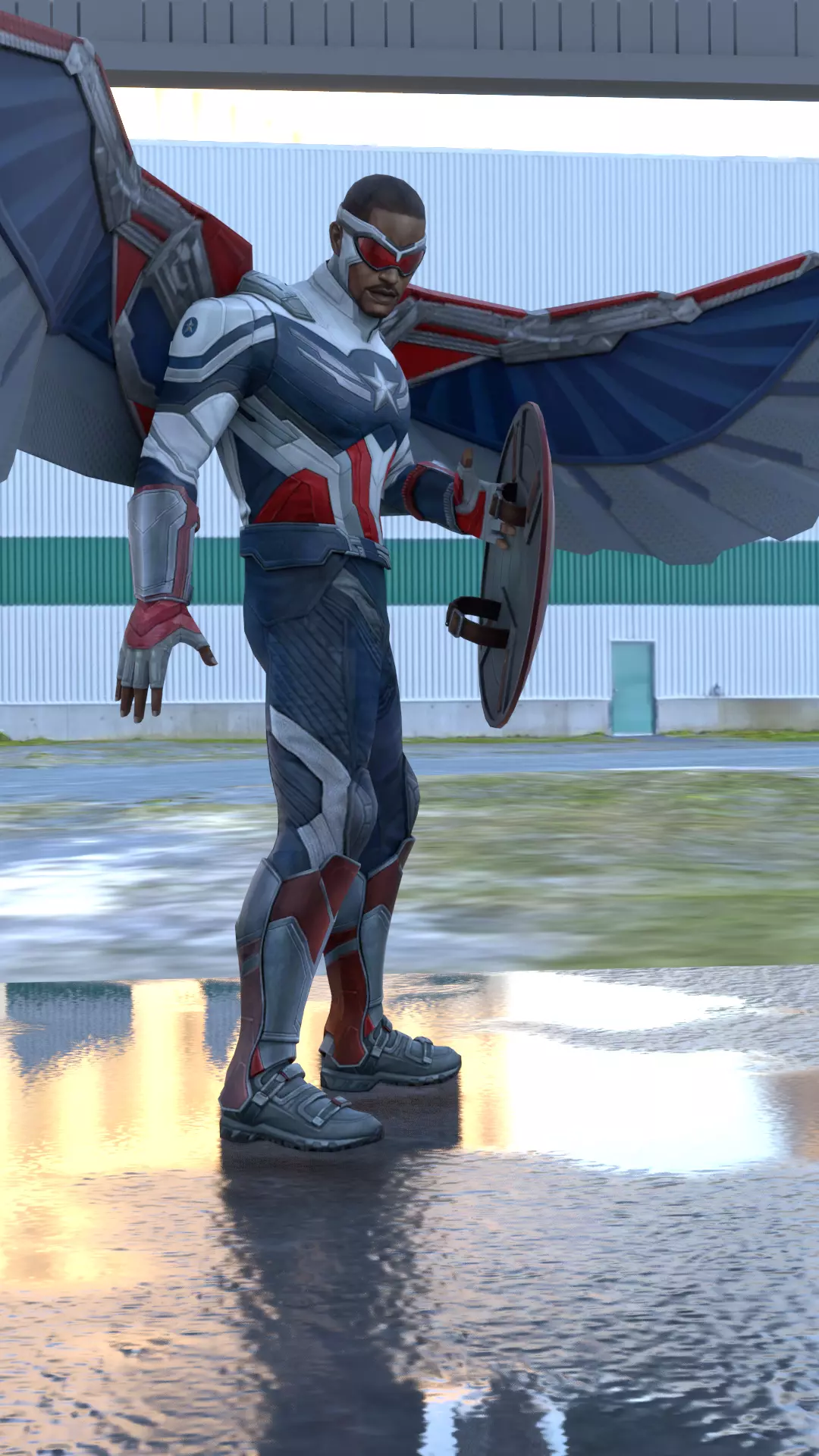 Captain America Falcon vs Red Hulk 3D model_0