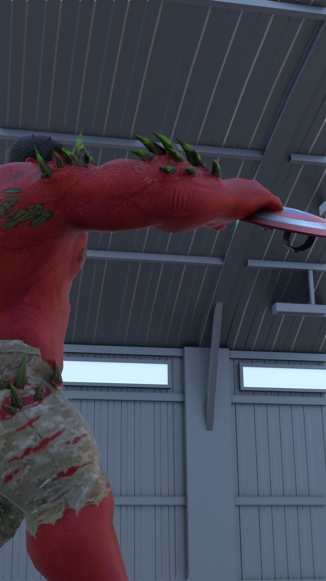 Captain America Falcon vs Red Hulk 3D model_4