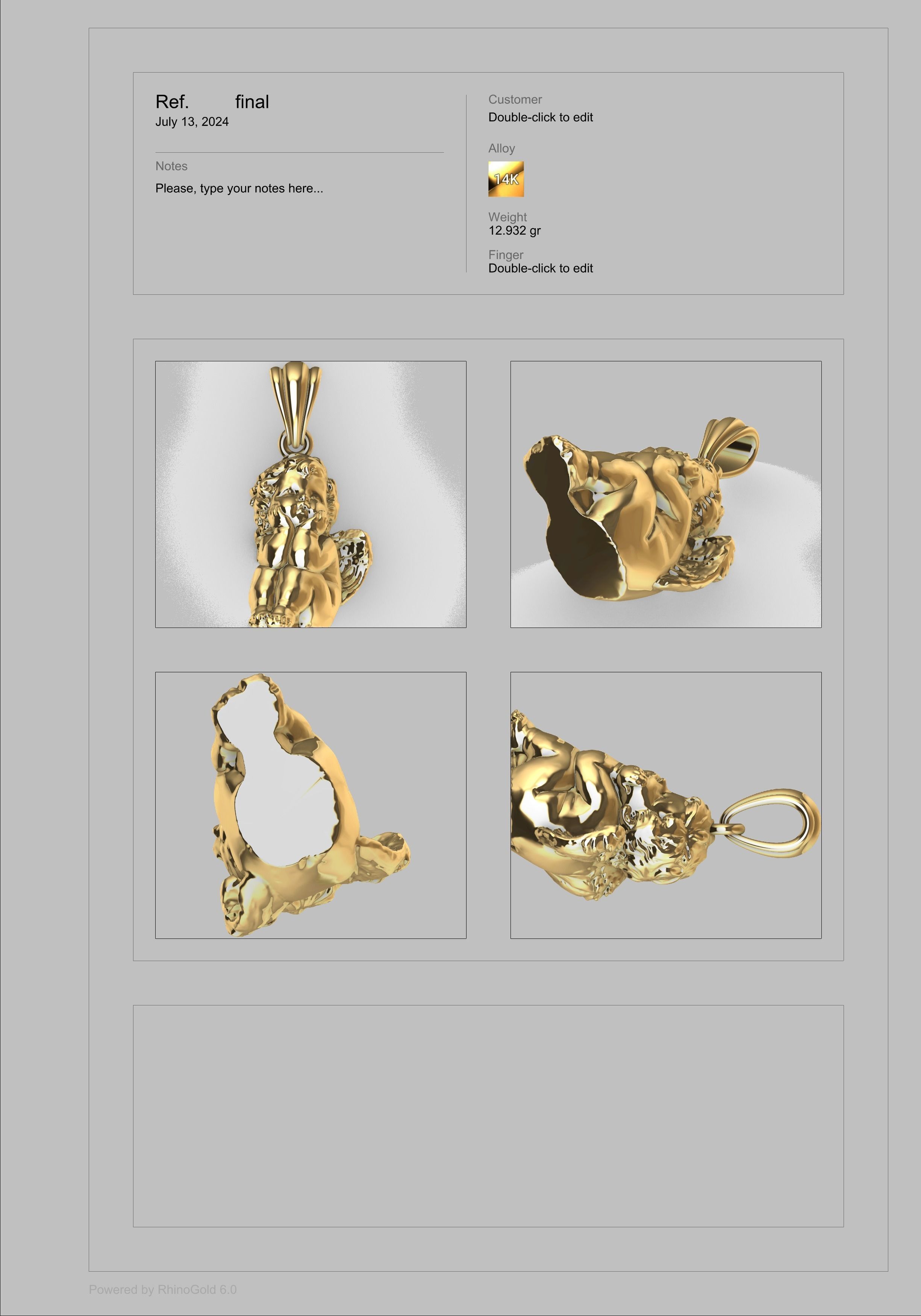 dreaming angel pendant Necklace Charm Bracelet Jewelry 3D print model_33