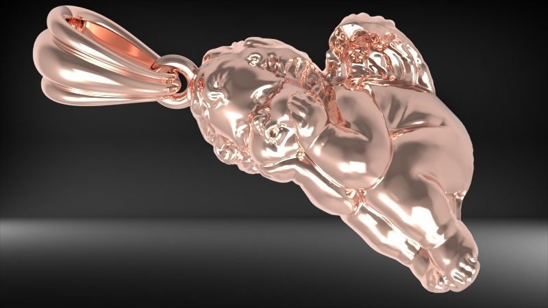 dreaming angel pendant Necklace Charm Bracelet Jewelry 3D print model_28