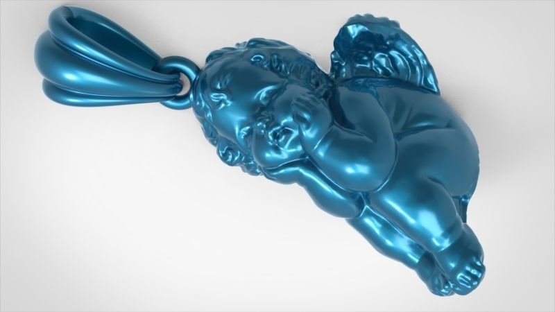 dreaming angel pendant Necklace Charm Bracelet Jewelry 3D print model_27