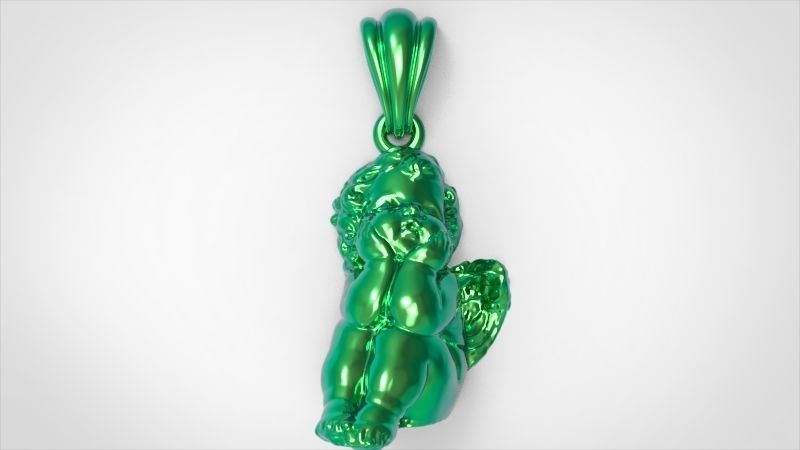 dreaming angel pendant Necklace Charm Bracelet Jewelry 3D print model_15