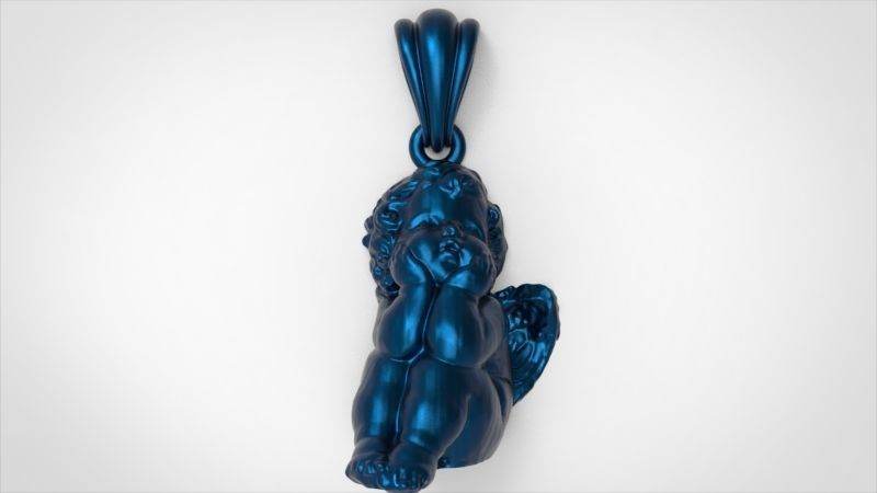 dreaming angel pendant Necklace Charm Bracelet Jewelry 3D print model_12