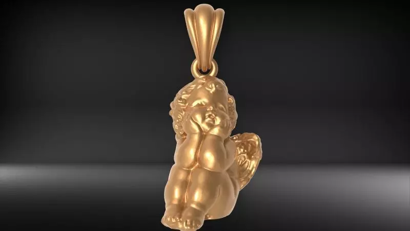 dreaming angel pendant Necklace Charm Bracelet Jewelry 3D print model_0