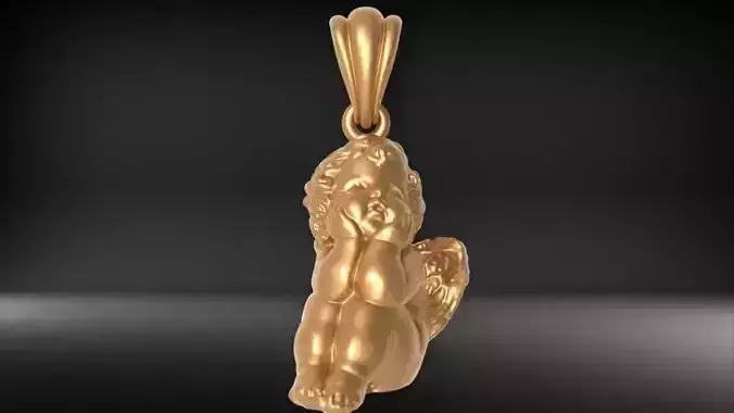 dreaming angel pendant Necklace Charm Bracelet Jewelry 3D print model