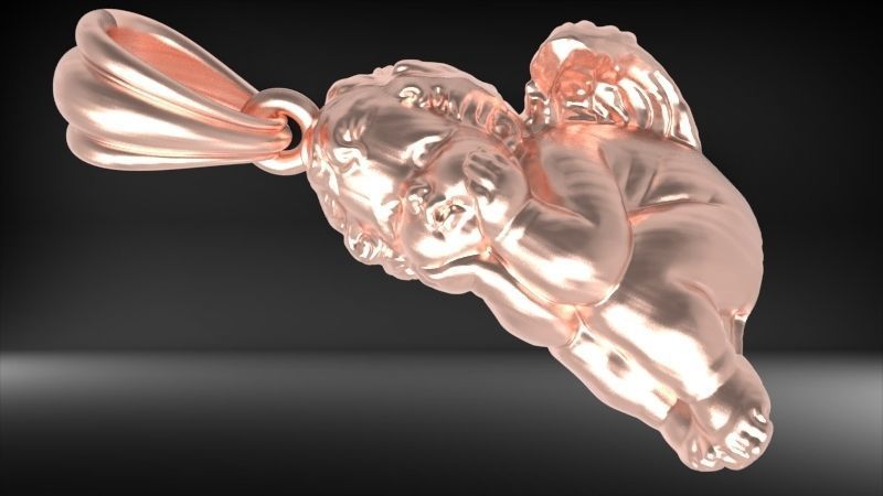 dreaming angel pendant Necklace Charm Bracelet Jewelry 3D print model_29