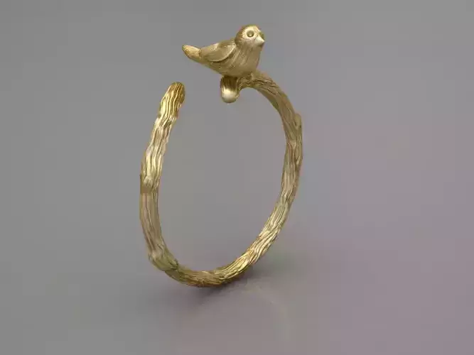 22-bird and branch ring