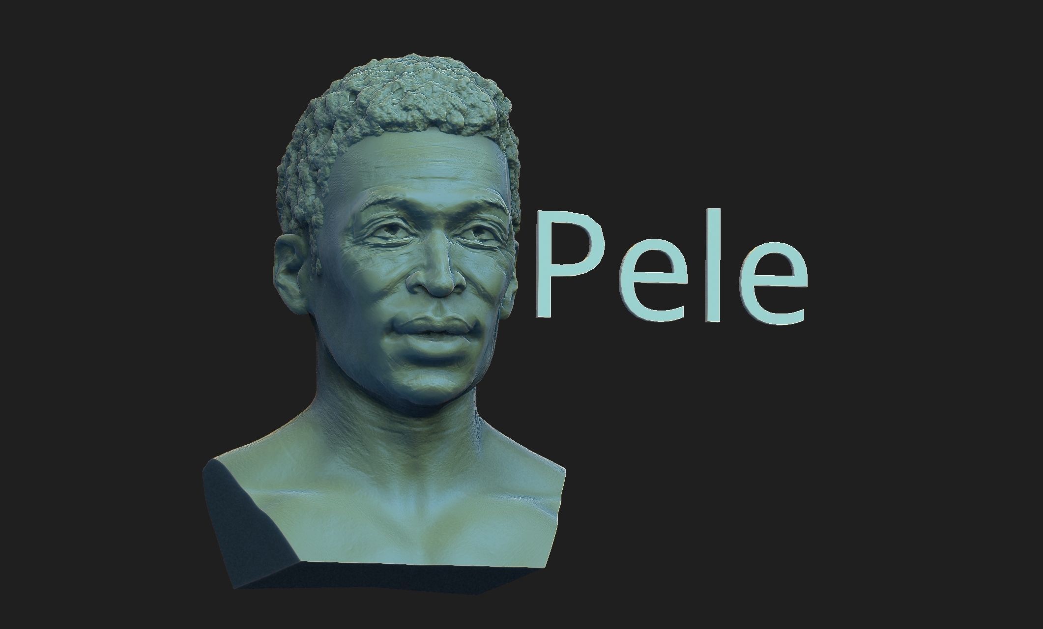 Pele footbal player 3D print model_4
