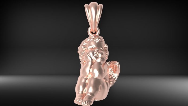 dreaming angel pendant Necklace Charm Bracelet Jewelry 3D print model_24