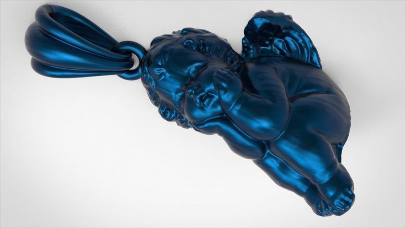 dreaming angel pendant Necklace Charm Bracelet Jewelry 3D print model_23