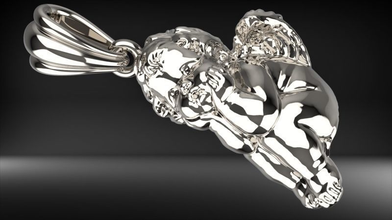 dreaming angel pendant Necklace Charm Bracelet Jewelry 3D print model_38